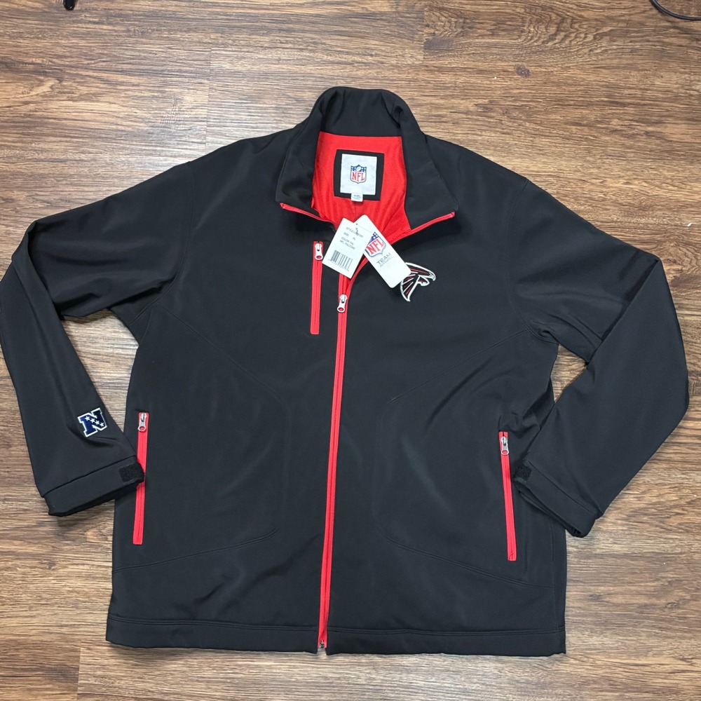 Atlanta Falcons NFL G-III Softshell Jacket Mens XL Black Red NWT Full Zip